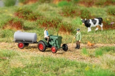 Auhagen 43697 - TT - Deutz-Schlepper F1M414 mit Anhänger